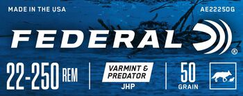 Varmint & Predator, 22-250 Rem, 50 Grain, Jacketed Hollow Point, 3850 fps