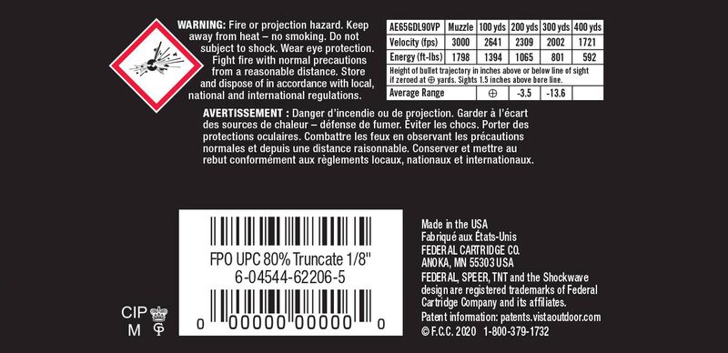 Varmint &amp; Predator, 6.5 Grendel, 90 Grain, Speer TNT Jacketed Hollow Point, 3000 fps