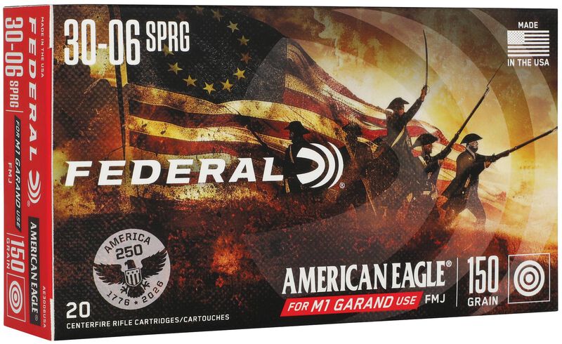 250th Anniversary USA Rifle, 30-06 Springfield, 150 Grain, Full Metal Jacket, 2740 fps