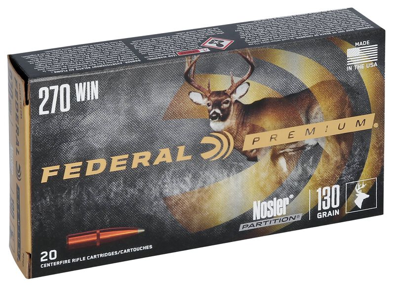 Nosler Partition, 270 Win, 130 Grain, Nosler Partition, 3060 fps