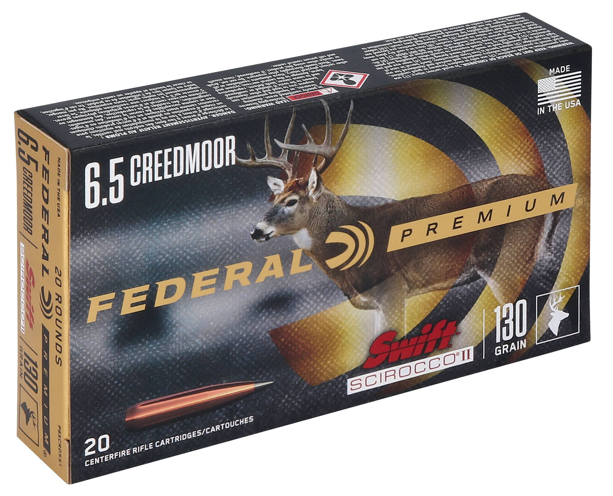Federal 6.5 Creedmoor 130gr Swift Scirocco II – Powerful 6.5 Creedmoor Deer Hunting Ammo, 2800 fps, 20 Rounds 2 Federal 6.5 Creedmoor 130gr Swift Scirocco II – Powerful 6.5 Creedmoor Deer Hunting Ammo, 2800 fps, 20 Rounds - Image 2