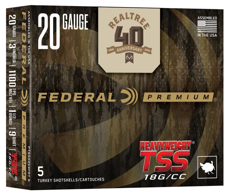 HEAVYWEIGHT TSS Realtree 40th Anniversary Edition, 20 Gauge, 9 Shot, 3 in, 1 1/2 oz, 1100 fps 20 Gauge Ammo - 5 Shells of #9 Shot Ammunition ammunition
