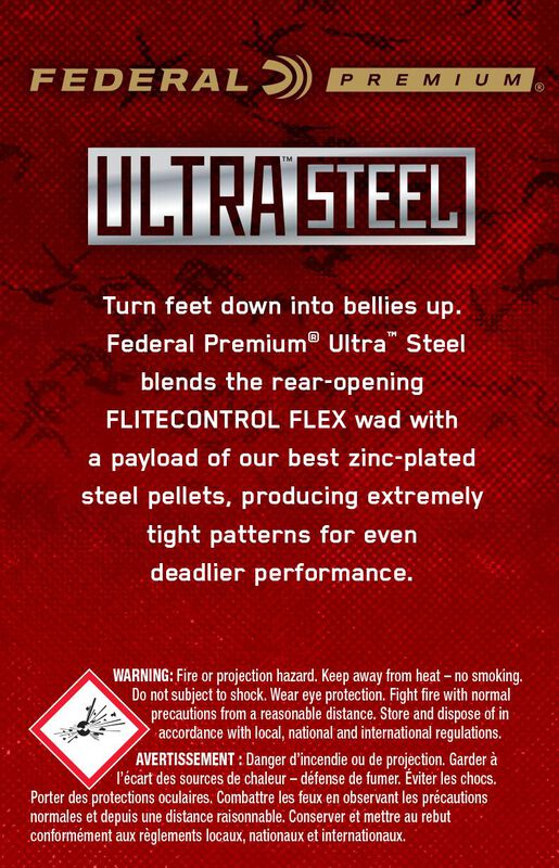 Ultra Steel, 12 Gauge, 2 and 4 Shot, 3 in, 1 1/4 oz, 1450 fps