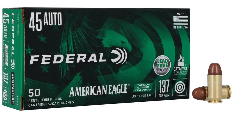 American Eagle Indoor Range Training Lead Free, 45 Auto, 137 Grain, Lead Free IRT, 1200 fps