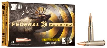 Berger Hybrid Hunter, 308 Win, 168 Grain, Berger, 2700 fps