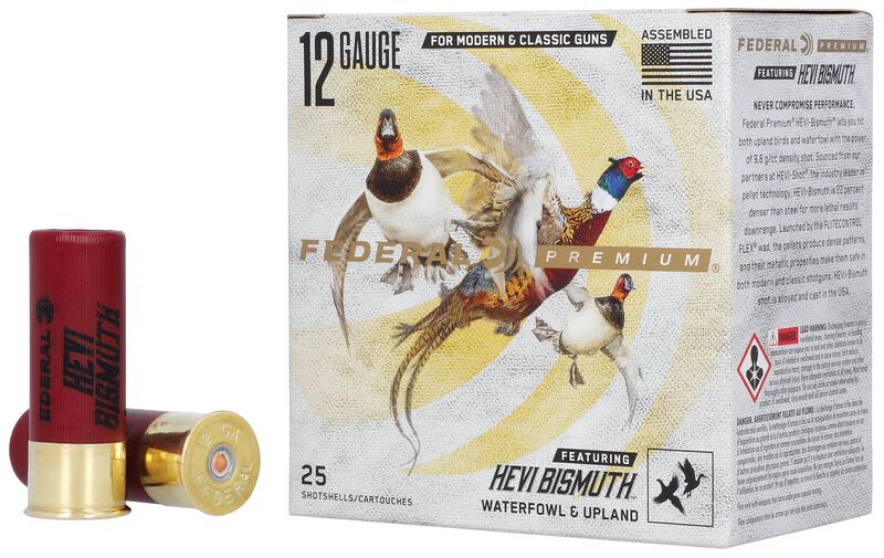 Premium HEVI-Bismuth, 12 Gauge, 4 Shot, 2-3/4 in, 1 1/4 oz, 1350 fps