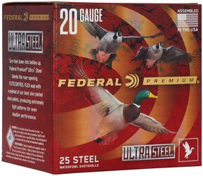 Ultra Steel, 20 Gauge, 2 Shot, 3 in, 1 oz, 1400 fps
