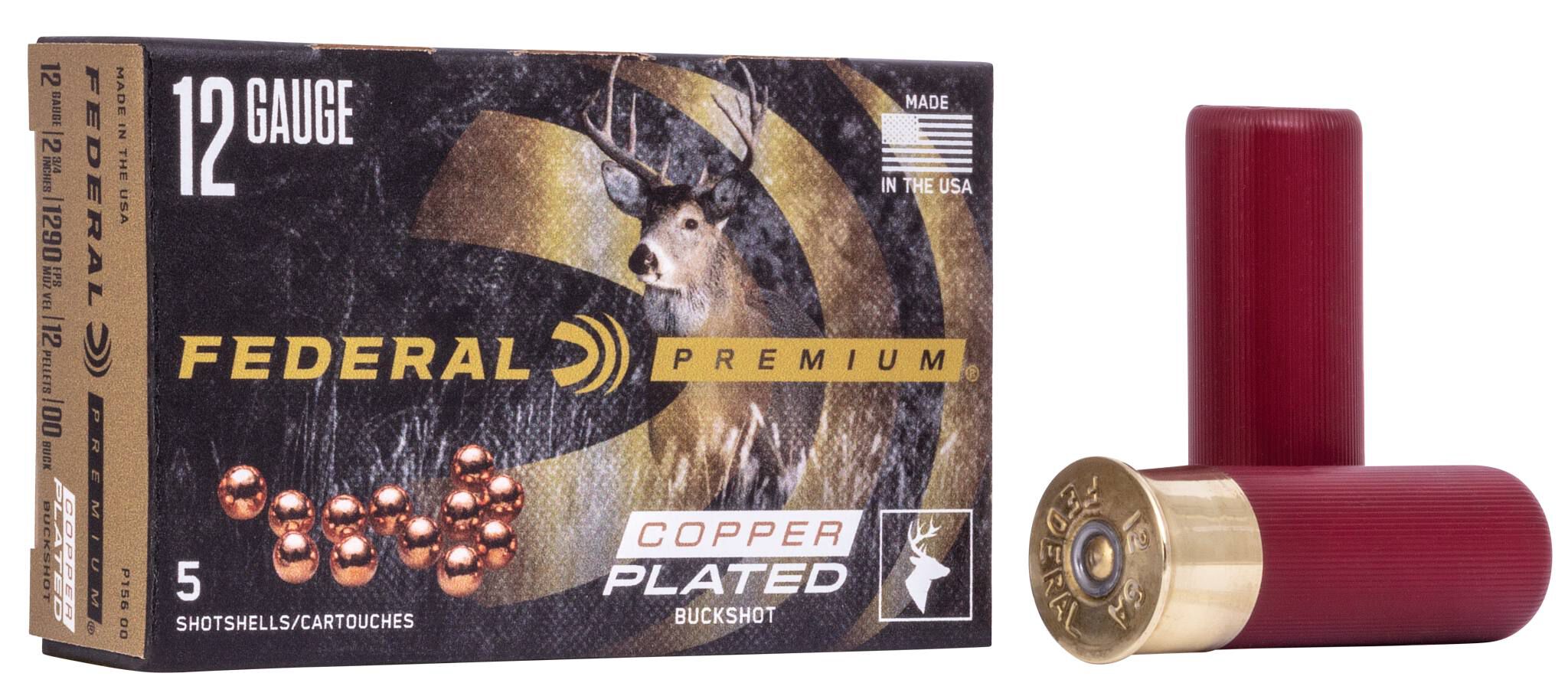 Federal Premium Buckshot 12ga P15600 2-3/4in 12 Pellets #00 Buck – Proven Magnum Deer and Hog Load, 5 Rounds - Image 2