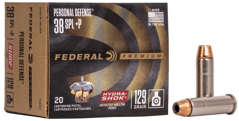 Personal Defense Hydra-Shok, 38 Special +P, 129 Grain, Hydra-Shok Jacketed Hollow Point, 950 fps