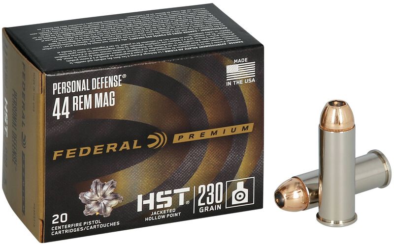 Personal Defense HST, 44 Rem Magnum, 230 Grain, HST Jacketed Hollow Point, 1085 fps