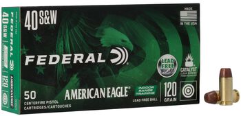 American Eagle Indoor Range Training Lead Free, 40 S&W, 120 Grain, Lead Free IRT, 1330 fps
