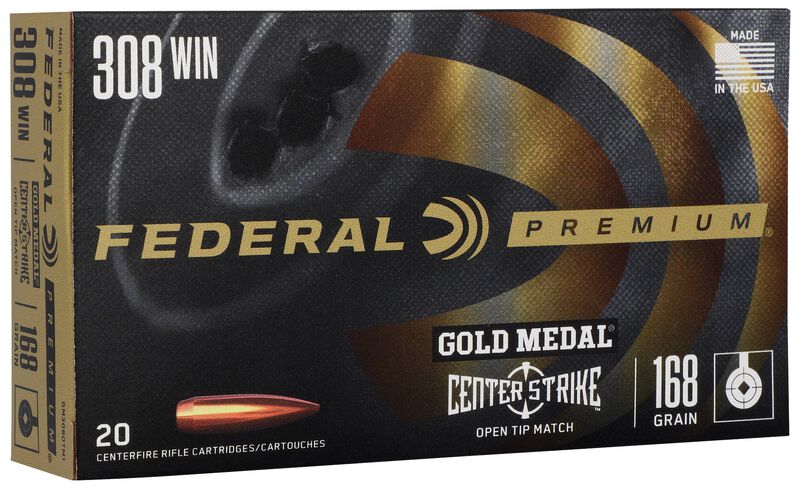 Gold Medal CenterStrike, 308 Win, 168 Grain, Centerstrike Open Tipped Match, 2650 fps