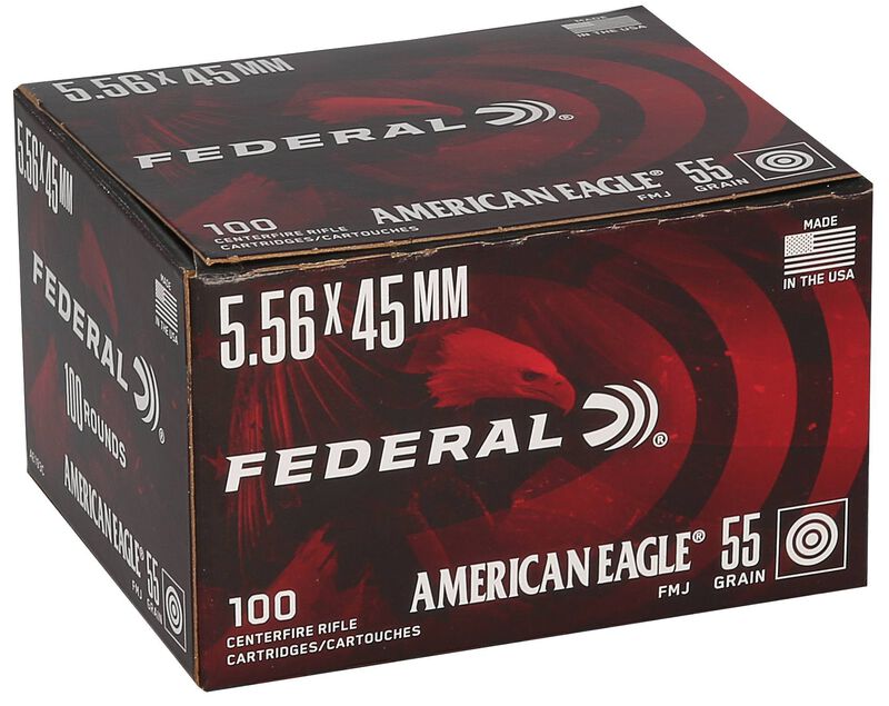 American Eagle Rifle, 5.56x45mm, 55 Grain, Full Metal Jacket Boat-Tail, 3165 fps