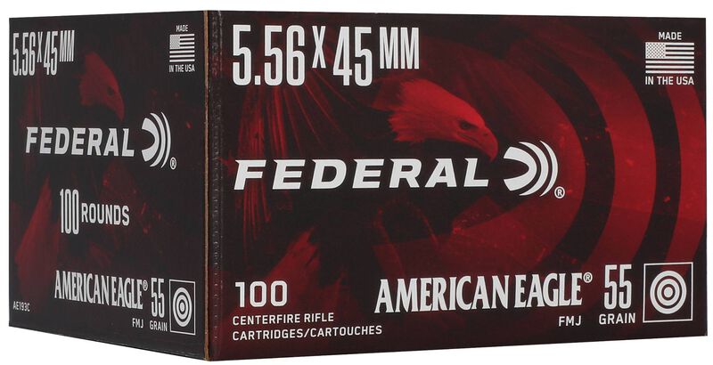 American Eagle Rifle, 5.56x45mm, 55 Grain, Full Metal Jacket Boat-Tail, 3165 fps