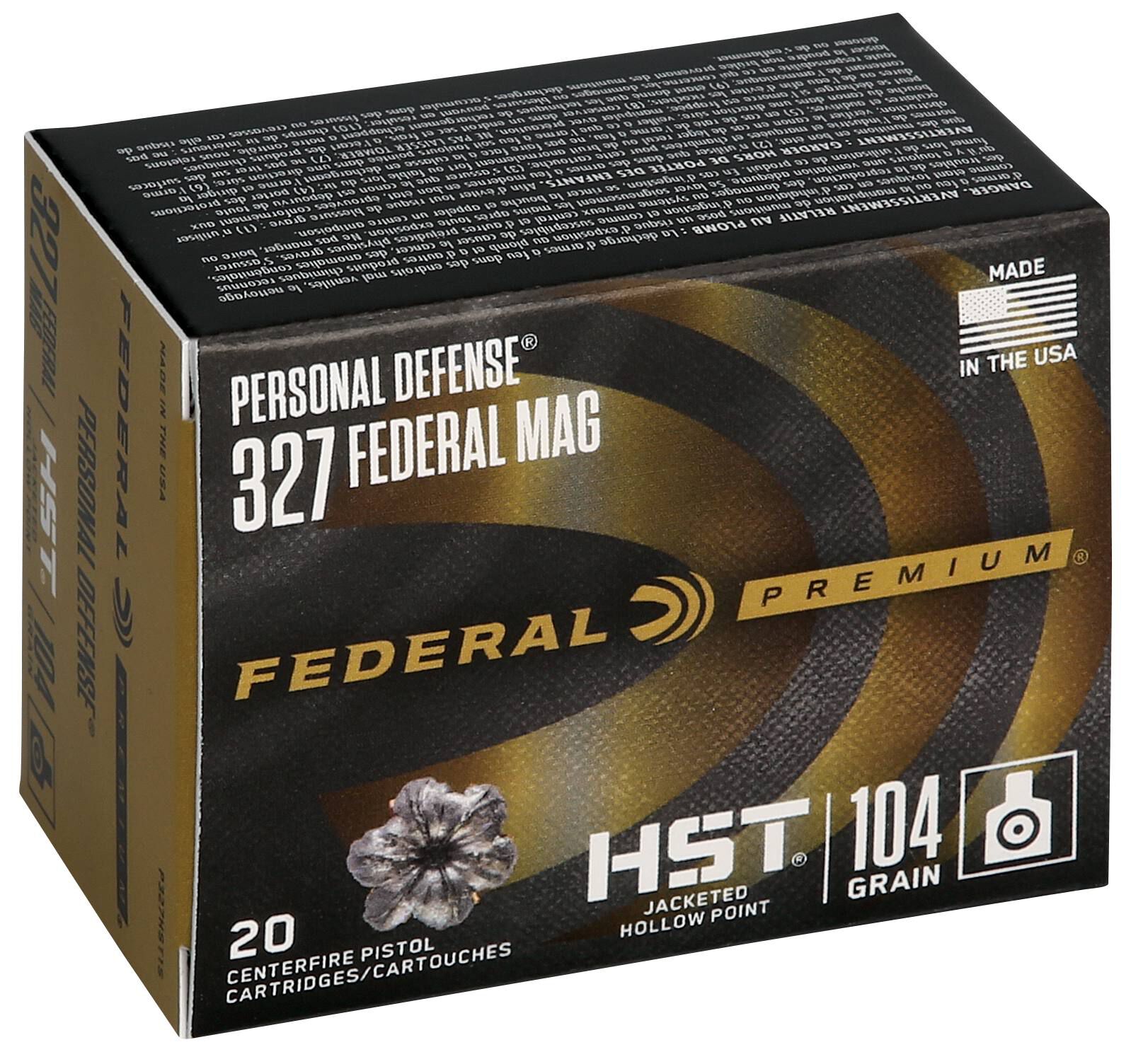 Federal 327 Federal 104gr HST – Reliable .327 Federal Mag Defense Ammo, 1500 fps, 20 Rounds - Image 2