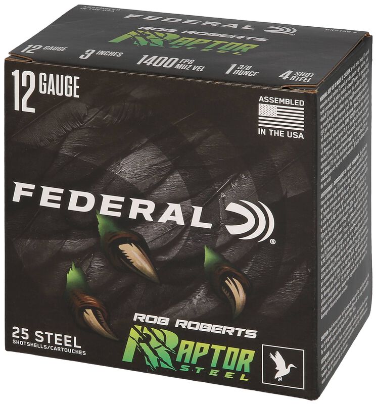 Rob Roberts Raptor Steel, 12 Gauge, 4 Shot, 3 in, 1 3/8 oz, 1400 fps