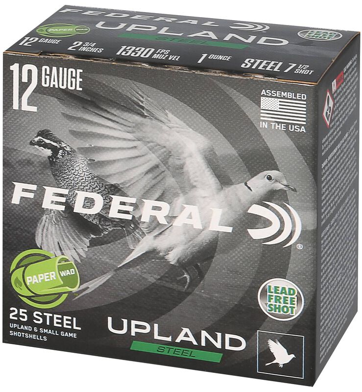 Upland Steel Paper Wad, 12 Gauge, 7.5 Shot, 2-3/4 in, 1 oz, 1330 fps