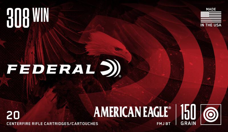 American Eagle Rifle, 308 Win, 150 Grain, Full Metal Jacket Boat-Tail, 2820 fps