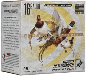 Premium HEVI-Bismuth, 16 Gauge, 3 Shot, 2-3/4 in, 1 oz, 1400 fps