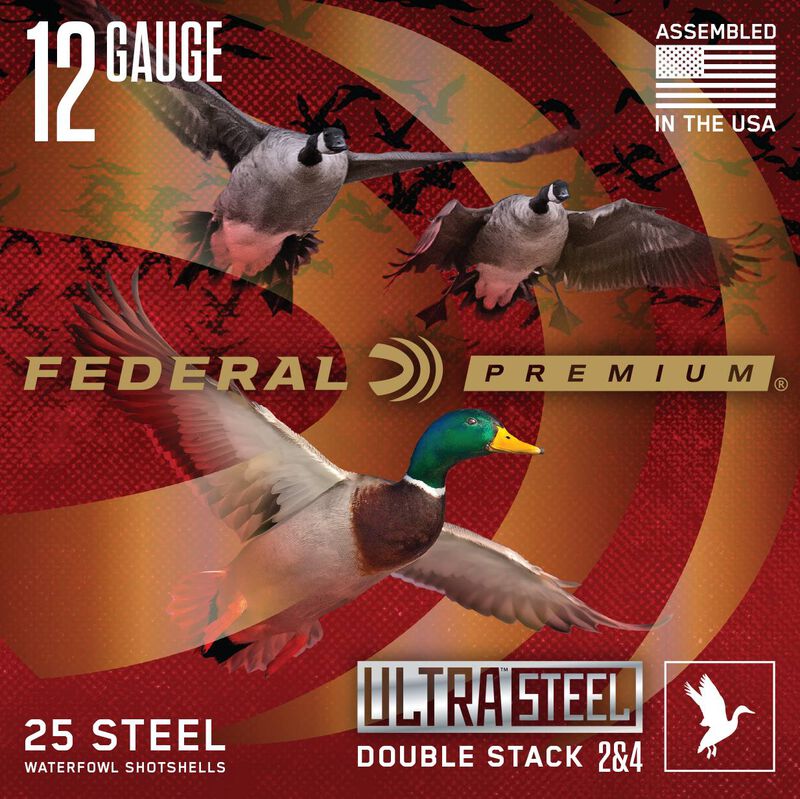 Ultra Steel, 12 Gauge, 2 and 4 Shot, 3 in, 1 1/4 oz, 1450 fps