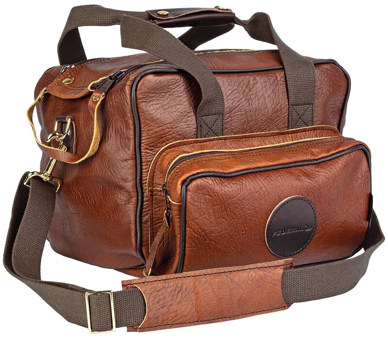 Federal/Duluth Pack Bison Leather Range Bag, Brown, 9 inch x 12 inch x 9.5 inch
