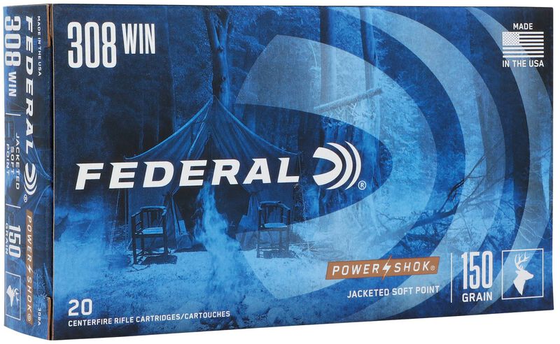 Power-Shok Rifle, 308 Win, 150 Grain, Jacketed Soft Point, 2820 fps