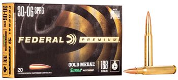 Gold Medal Sierra MatchKing, 30-06 Springfield, 168 Grain, Sierra Matchking Boat-Tail Hollow Point, 2700 fps