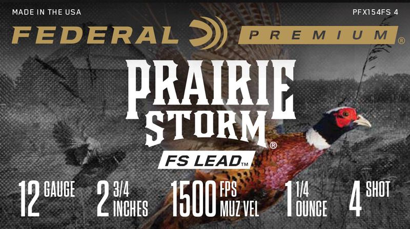 Prairie Storm FS Lead, 12 Gauge, 4 Shot, 2-3/4 in, 1 1/4 oz, 1500 fps