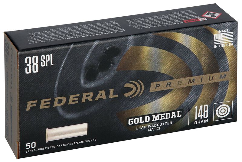 Gold Medal Handgun, 38 Special, 148 Grain, Lead Wadcutter, 690 fps