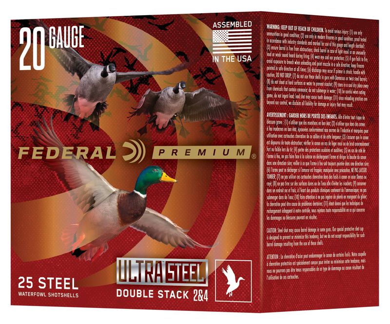 Ultra Steel, 20 Gauge, 2 and 4 Shot, 3 in, 1 oz, 1400 fps