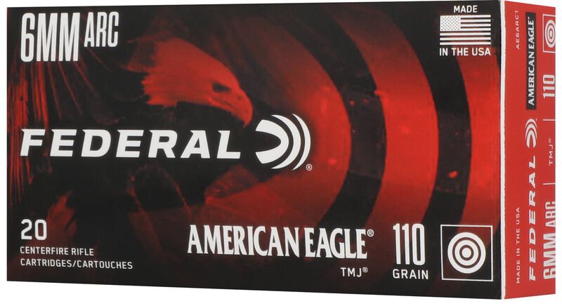 American Eagle Rifle, 6mm ARC, 110 Grain, Total Metal Jacket, 2550 fps