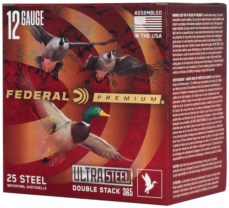 Ultra Steel, 12 Gauge, 3 and 5 Shot, 3 in, 1 1/4 oz, 1450 fps