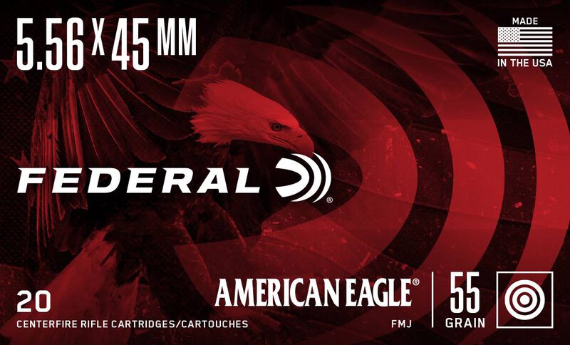 American Eagle Rifle, 5.56x45mm, 55 Grain, Full Metal Jacket Boat-Tail, 3165 fps
