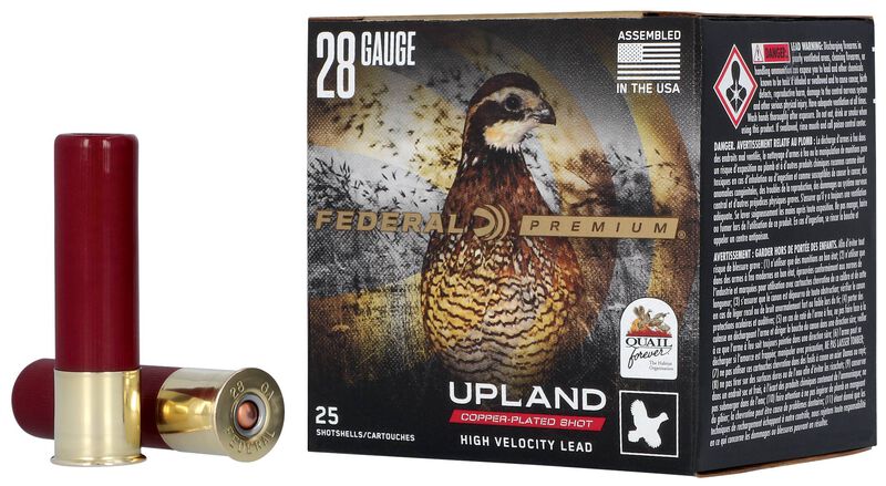 Upland Quail Forever High Velocity, 28 Gauge, 8 Shot, 2-3/4 in, 3/4 oz, 1295 fps