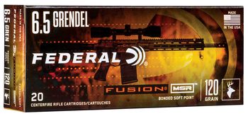 Fusion MSR, 6.5 Grendel, 120 Grain, Fusion Soft Point, 2600 fps