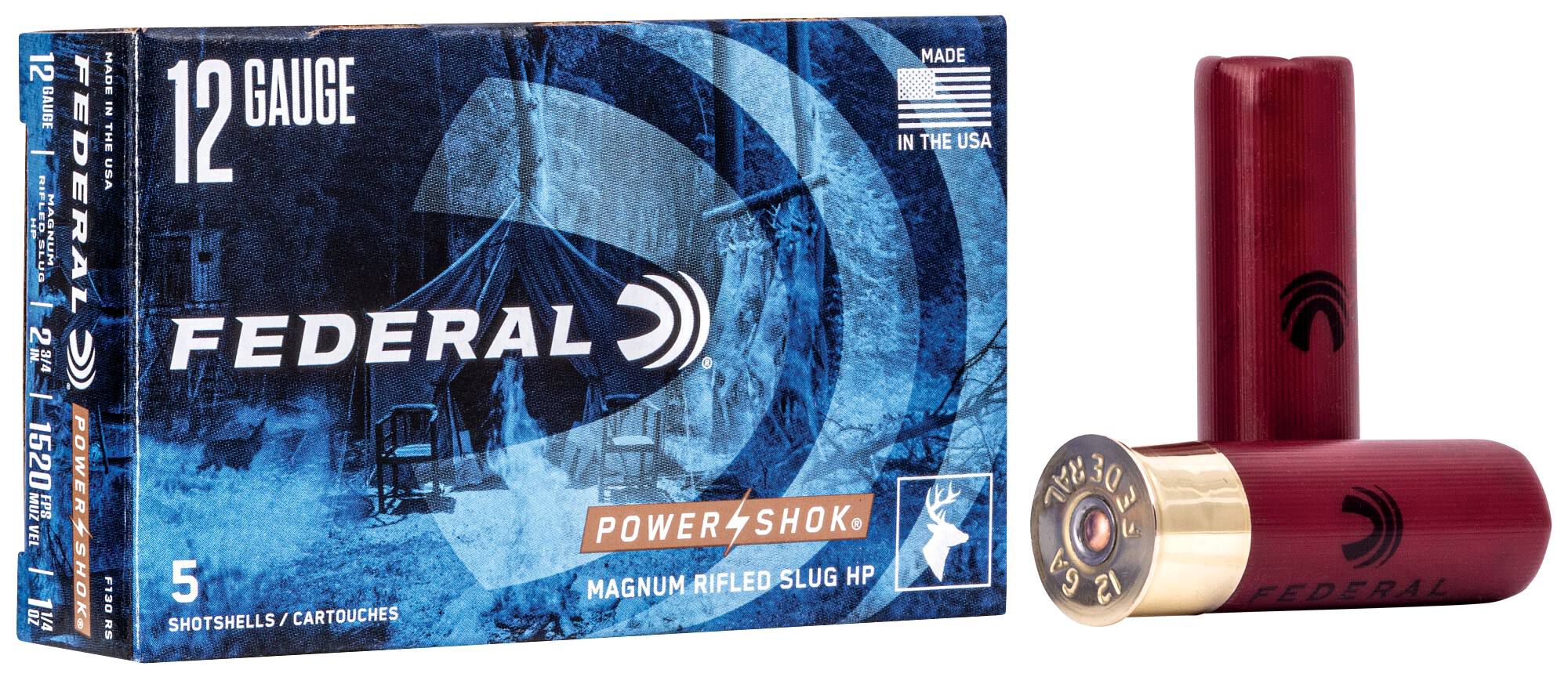 Federal Power-Shok 12ga Magnum Slug HP 2-3/4in 1-1/4oz – Hard-Hitting Rifled Slug, 5 Rounds 2 Federal Power-Shok 12ga Magnum Slug HP 2-3/4in 1-1/4oz – Hard-Hitting Rifled Slug, 5 Rounds - Image 2
