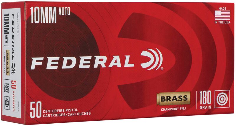 Champion Training, 10mm Auto, 180 Grain, Full Metal Jacket, 1200 fps