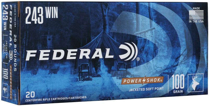 Power-Shok Rifle, 243 Win, 100 Grain, Jacketed Soft Point, 2960 fps