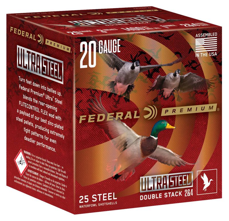 Ultra Steel, 20 Gauge, 2 and 4 Shot, 3 in, 1 oz, 1400 fps