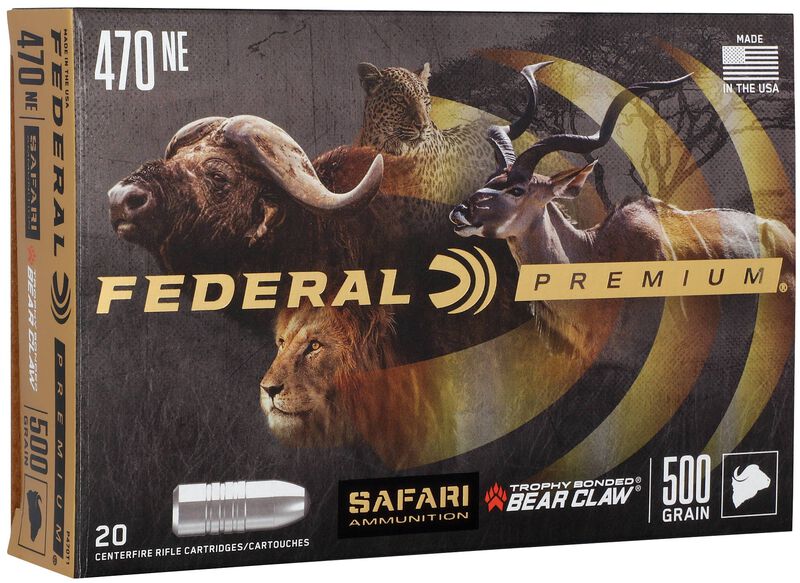 Safari Trophy Bonded Bear Claw, 470 Nitro Express, 500 Grain, Trophy Bonded Bear Claw, 2150 fps