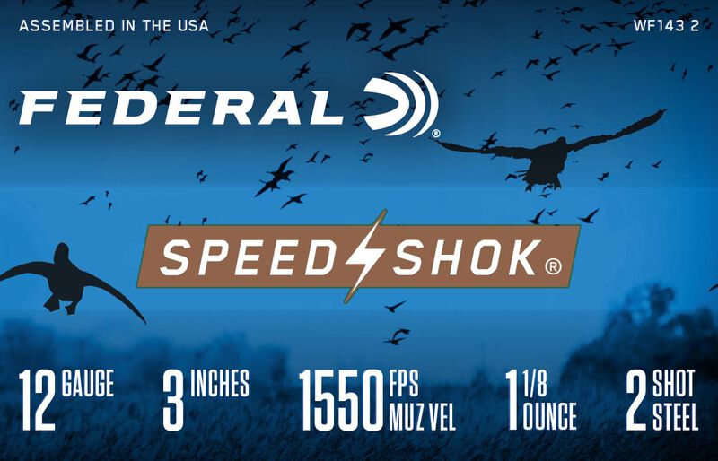 Speed-Shok, 12 Gauge, 2 Shot, 3 in, 1 1/8 oz, 1550 fps