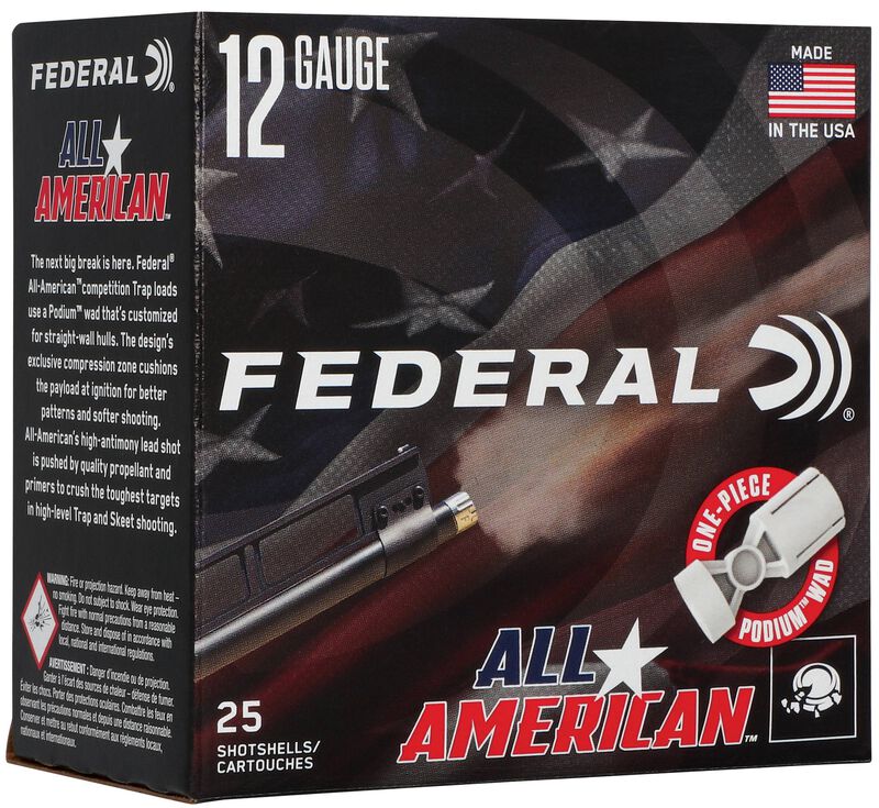 All-American, 12 Gauge, 7.5 Shot, 2-3/4 in, 1 1/8 oz, 1145 fps