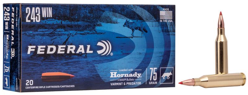 Varmint &amp; Predator, 243 Win, 75 Grain, Hornady&reg; V-Max&reg;, 3425 fps