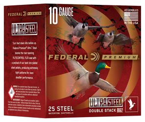 Ultra Steel, 10 Gauge, BB and 2 Shot, 3-1/2 in, 1 5/8 oz, 1400 fps