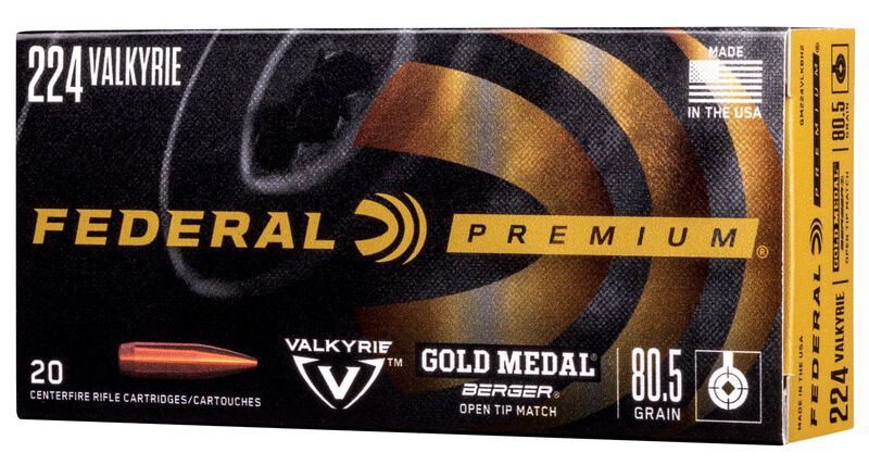 Gold Medal Berger, 224 Valkyrie, 80.5 Grain, Berger BT Target, 2925 fps