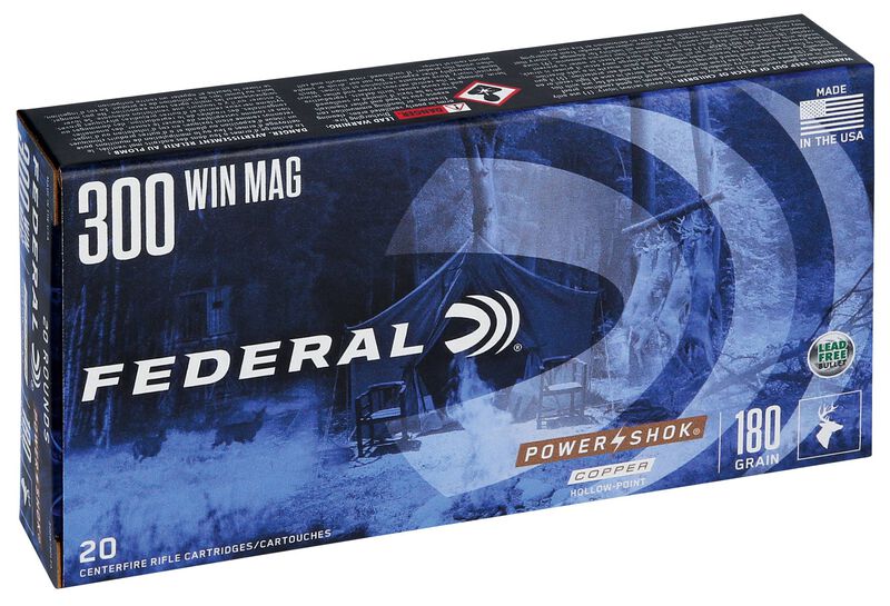 Power-Shok Copper Rifle, 300 Win Mag, 180 Grain, Copper HP, 2850 fps