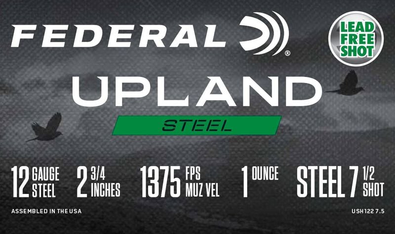 Upland Steel, 12 Gauge, 7.5 Shot, 2-3/4 in, 1 oz, 1375 fps