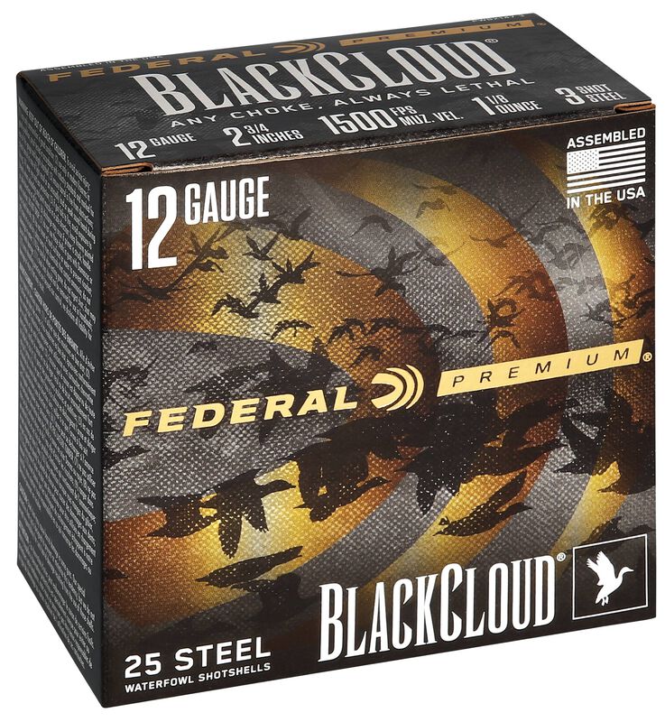 Black Cloud FS Steel, 12 Gauge, 3 Shot, 2-3/4 in, 1 1/8 oz, 1500 fps