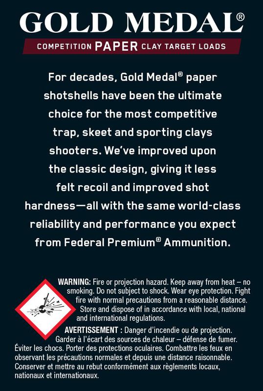 Gold Medal Paper, 20 Gauge, 7.5 Shot, 2-3/4 in, 7/8 oz, 1250 fps