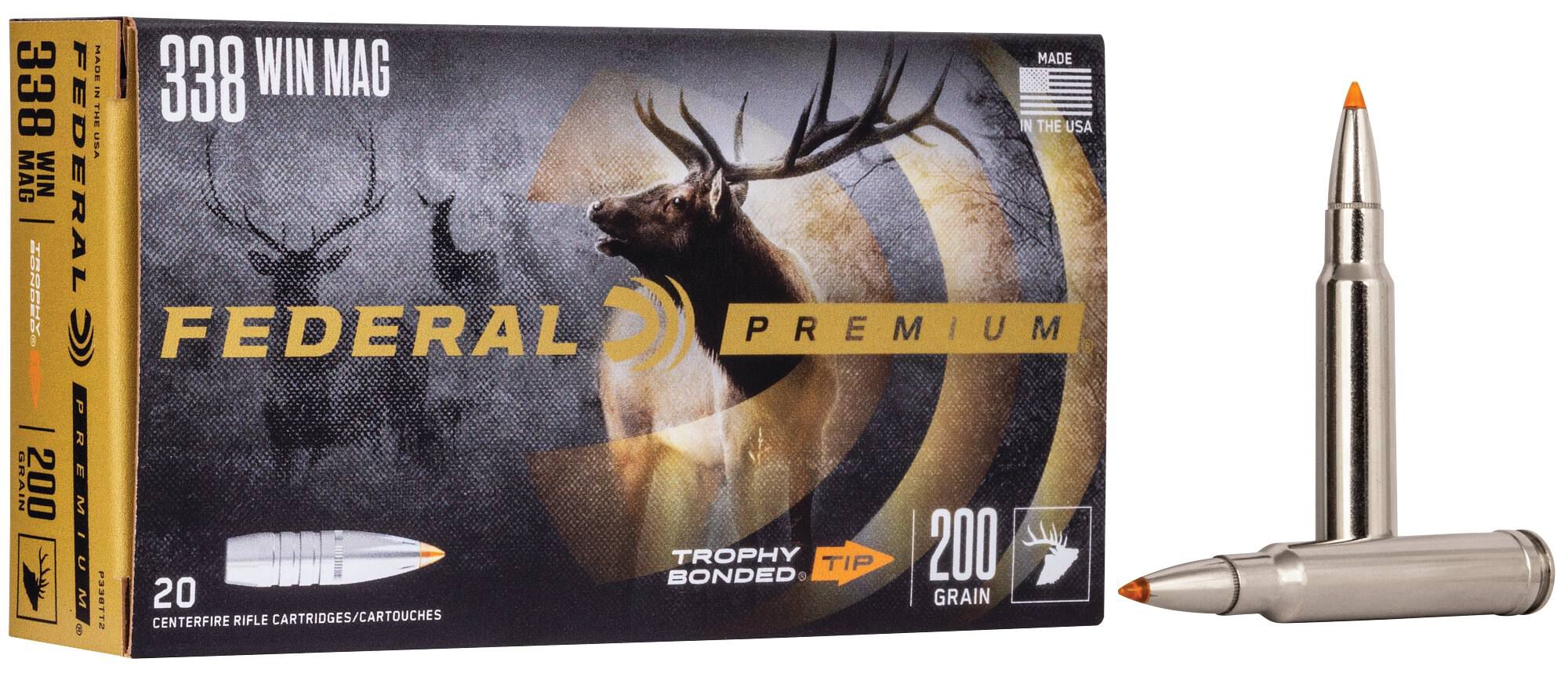 Federal 338 Win Mag 200gr Trophy Bonded Tip – Powerful Elk and Moose Ammo, 20 Rounds - Image 2